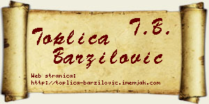 Toplica Barzilović vizit kartica